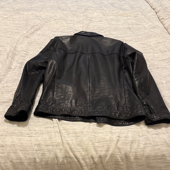 All Saints Men’s Black Leather Jacket - Picture 7 of 9